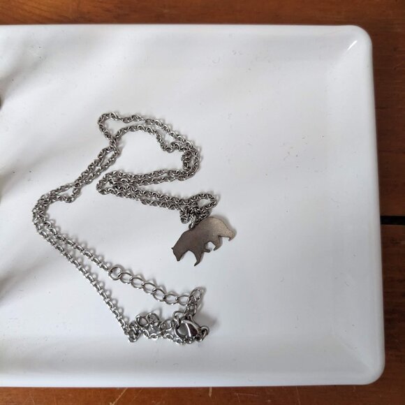Handmade Silver Bear Necklace - Picture 3 of 3